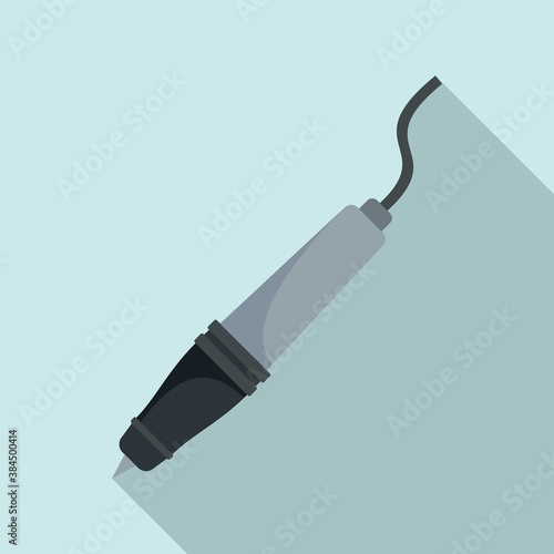 Tattoo machine pen icon. Flat illustration of tattoo machine pen vector icon for web design