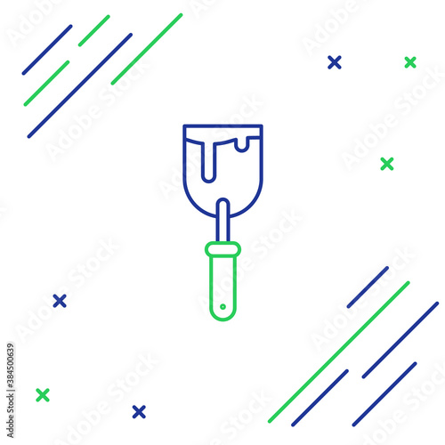 Line Putty knife icon isolated on white background. Spatula repair tool. Spackling or paint instruments. Colorful outline concept. Vector.
