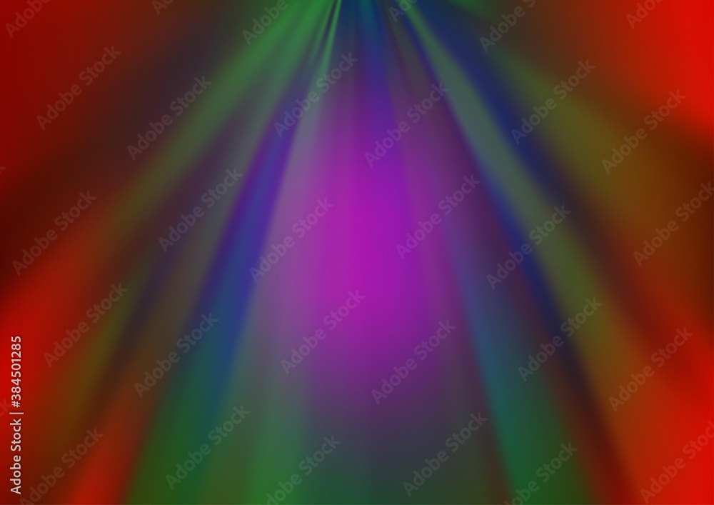 Dark Multicolor, Rainbow vector blurred bright pattern.
