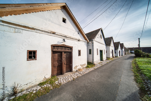 Fototapeta Naklejka Na Ścianę i Meble -  Wine cellars in a row in Southern Hungary in Palkonya