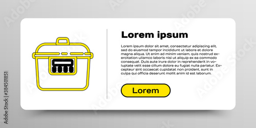 Line Slow cooker icon isolated on white background. Electric pan. Colorful outline concept. Vector.