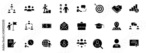 headhunting silhouette vector icons isolated on white. teamwork icon set for web, mobile apps, ui design and print
