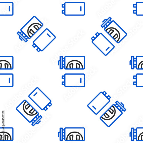 Line Crematorium icon isolated seamless pattern on white background. Colorful outline concept. Vector.