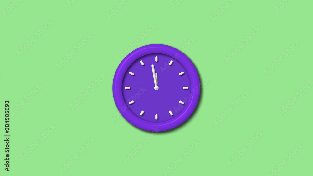 New purple color 3d wall clock isolated on green light background,Counting down wall clock isolated New purple color 3d wall clock isolated on green light background,Counting down wall clock isolated
