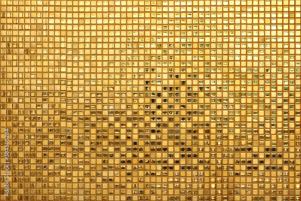 Gold square mosaic tiles for abstract background Gold square mosaic tiles for abstract background