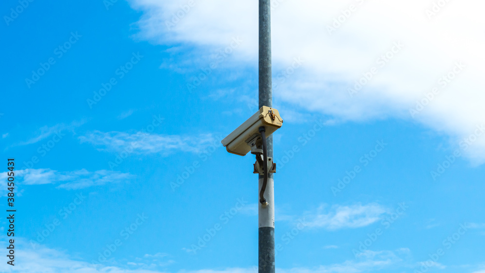 CCTV and bright sky background. CCTV and bright sky background.