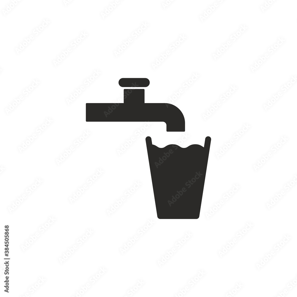 Pure Water Sign. Faucet Symbol Simple, Flat Vector, Icon You Can Use Your Website Design, Mobile App Or Industrial Design. Vector Illustration Pure Water Sign. Faucet Symbol Simple, Flat Vector, Icon You Can Use Your Website Design, Mobile App Or Industrial Design. Vector Illustration