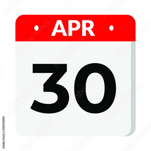 30 April calendar icon