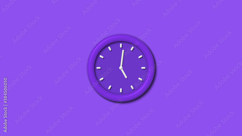 12 hours 3d wall clock isolated on purple background, counting down wall clock 12 hours 3d wall clock isolated on purple background, counting down wall clock
