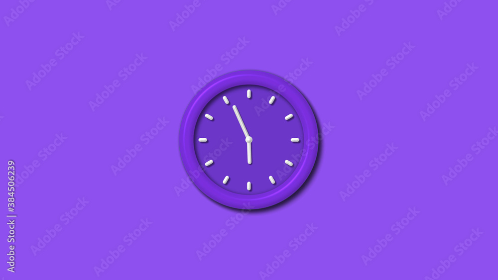Purple color 12 hours 3d wall clock isolated on purple background,3d wall clock, Clock isolated Purple color 12 hours 3d wall clock isolated on purple background,3d wall clock, Clock isolated