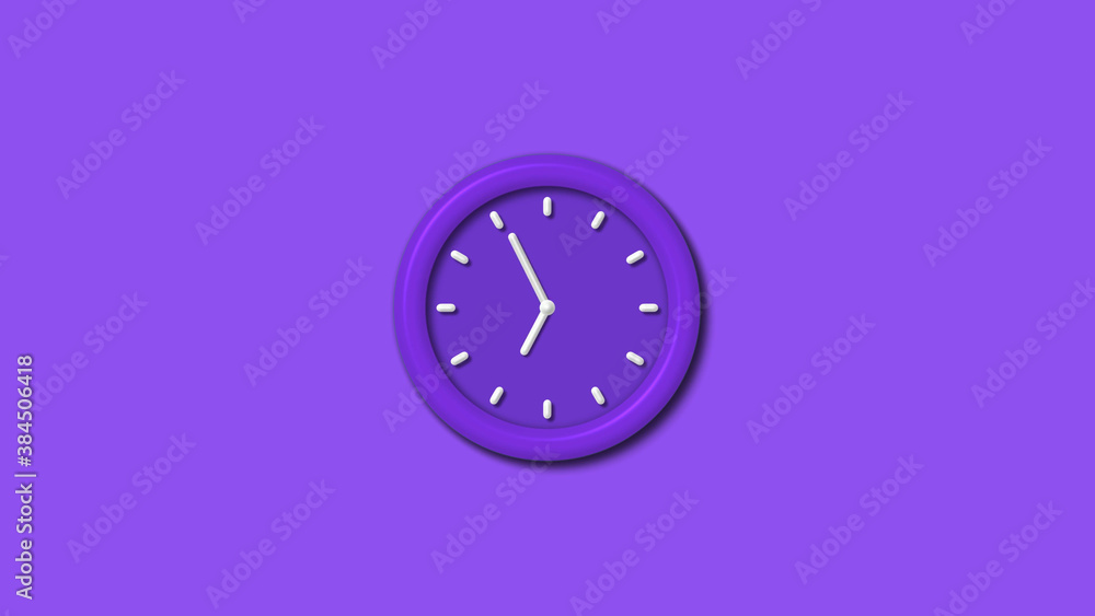 Purple color 12 hours 3d wall clock isolated on purple background,3d wall clock, Clock isolated Purple color 12 hours 3d wall clock isolated on purple background,3d wall clock, Clock isolated
