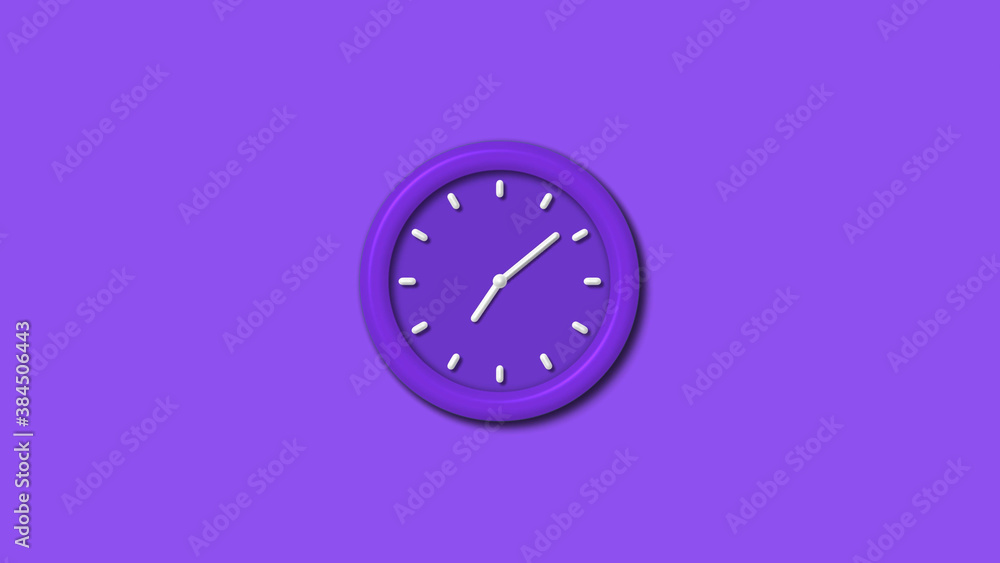 Purple color 12 hours 3d wall clock isolated on purple background,3d wall clock, Clock isolated Purple color 12 hours 3d wall clock isolated on purple background,3d wall clock, Clock isolated
