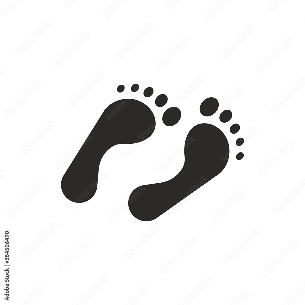 Footprint Sign. Steps Symbol Simple, Flat Vector, Icon You Can Use Your Website Design, Mobile App Or Industrial Design. Vector Illustration Footprint Sign. Steps Symbol Simple, Flat Vector, Icon You Can Use Your Website Design, Mobile App Or Industrial Design. Vector Illustration