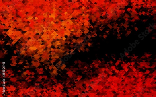 Dark Orange vector template with crystals, triangles.