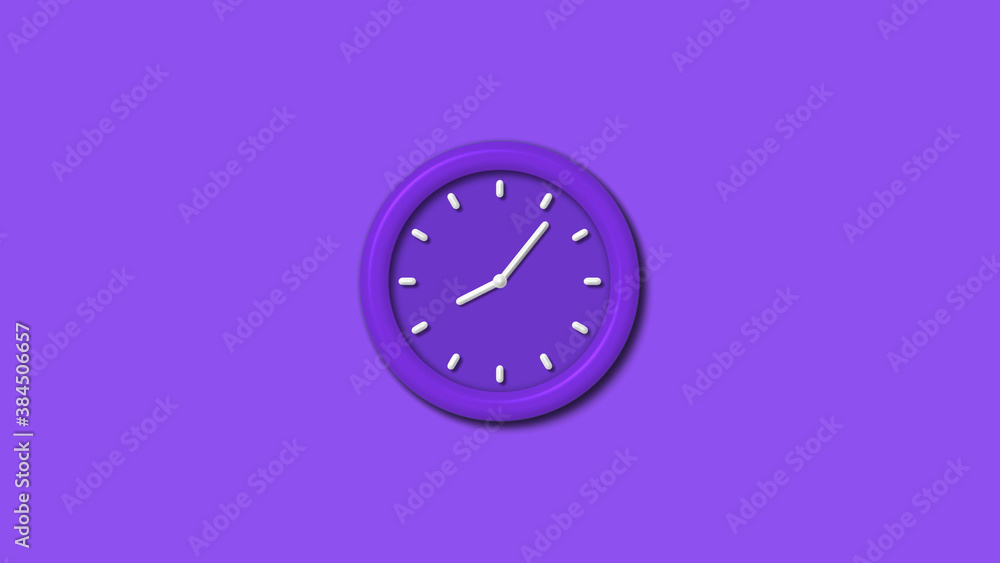Purple color 12 hours 3d wall clock isolated on purple background,3d wall clock, Clock isolated Purple color 12 hours 3d wall clock isolated on purple background,3d wall clock, Clock isolated