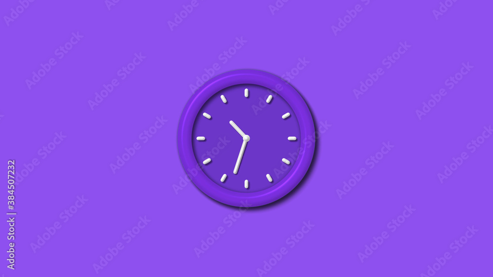 New purple color 3d wall clock isolated on purple background,3d wall clock New purple color 3d wall clock isolated on purple background,3d wall clock