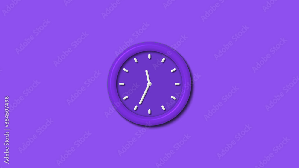 New purple color 3d wall clock isolated on purple background,3d wall clock New purple color 3d wall clock isolated on purple background,3d wall clock