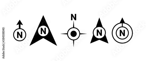 Black North direction vector set.