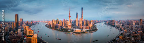 panoramic view of city skyline of Shanghai China