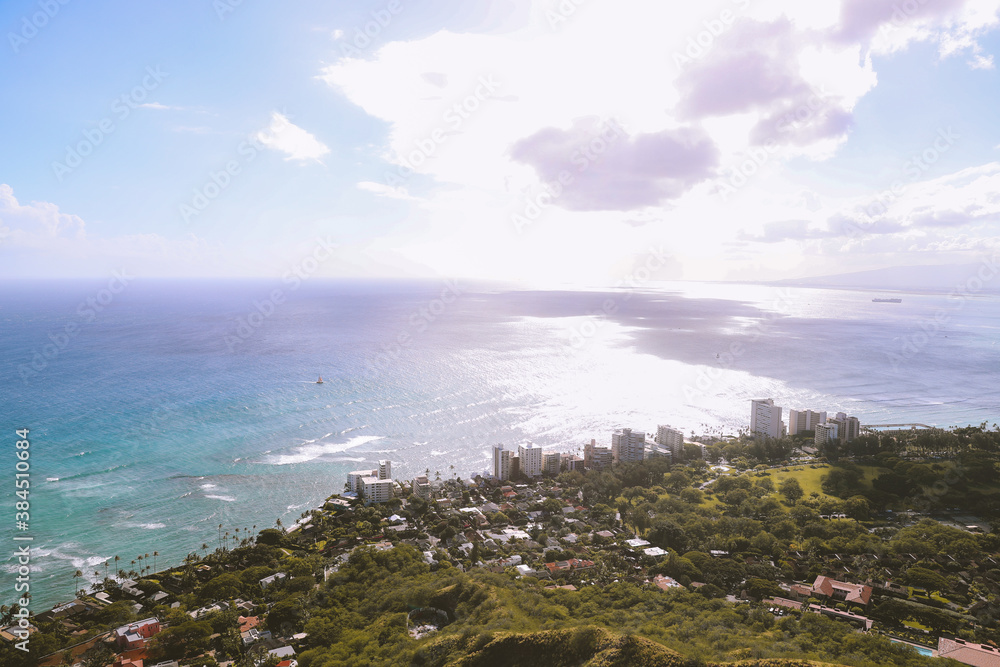 Ocean view from Diamond Head, Honolulu, Oahu, Hawaii Ocean view from Diamond Head, Honolulu, Oahu, Hawaii