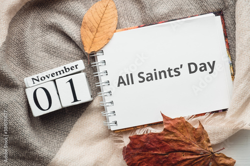 All Saints Day day of autumn month calendar November