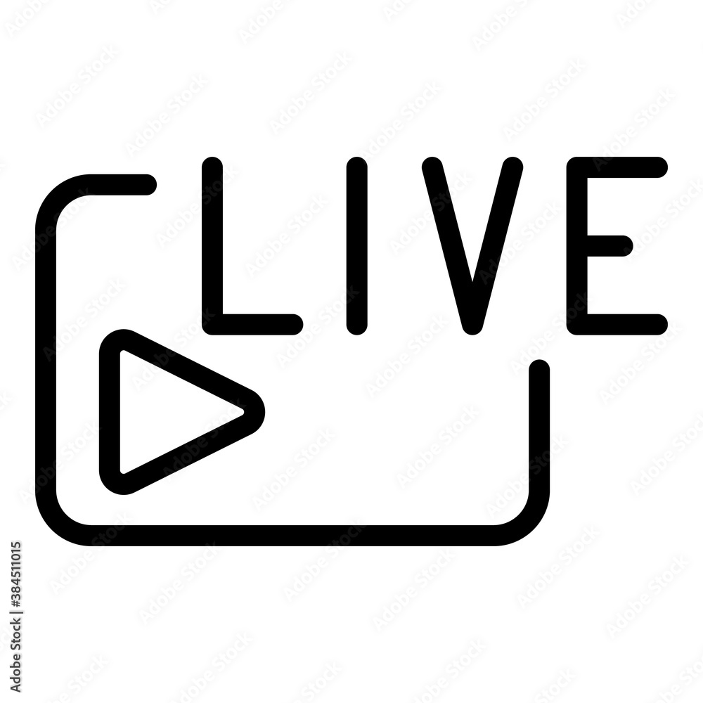 Web live stream icon. Outline web live stream vector icon for web design isolated on white background Web live stream icon. Outline web live stream vector icon for web design isolated on white background