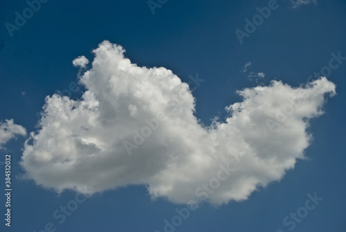  in a large white interesting form the cloud is seen about the approach of rain in the sky above the blue color