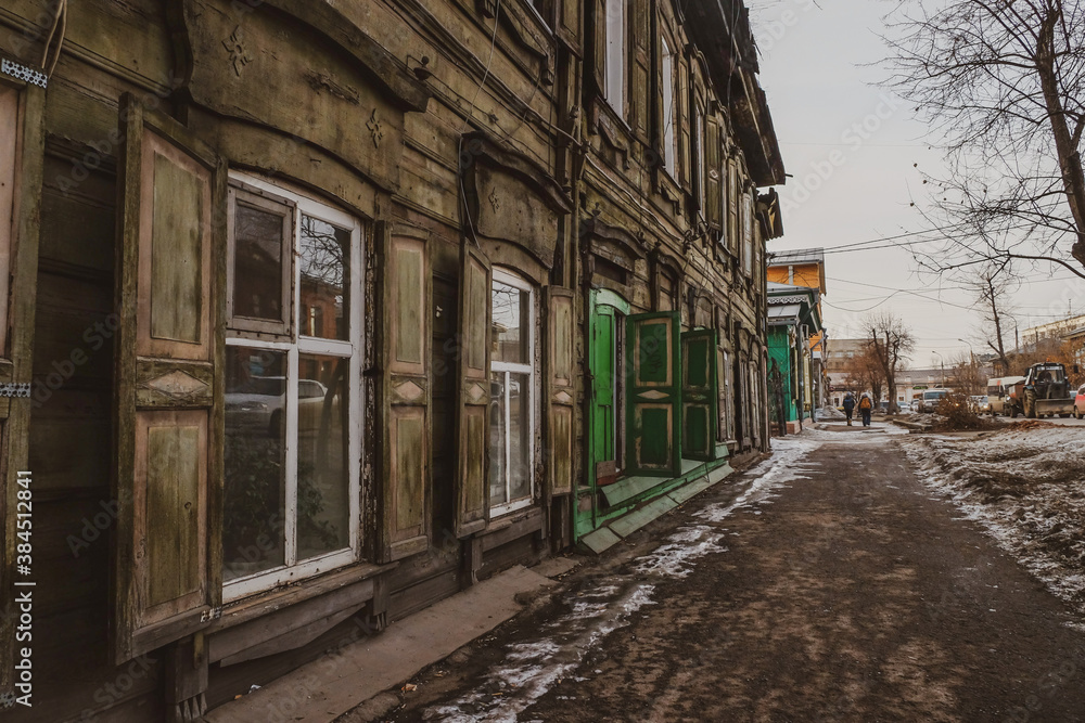 Historical wooden house in Irkutsk, Russian Federation Historical wooden house in Irkutsk, Russian Federation