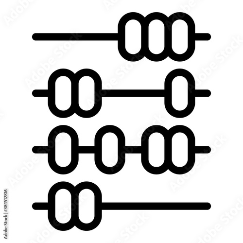 Equipment abacus icon. Outline equipment abacus vector icon for web design isolated on white background