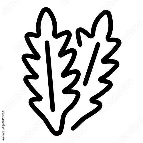 Vegetable arugula icon. Outline vegetable arugula vector icon for web design isolated on white background