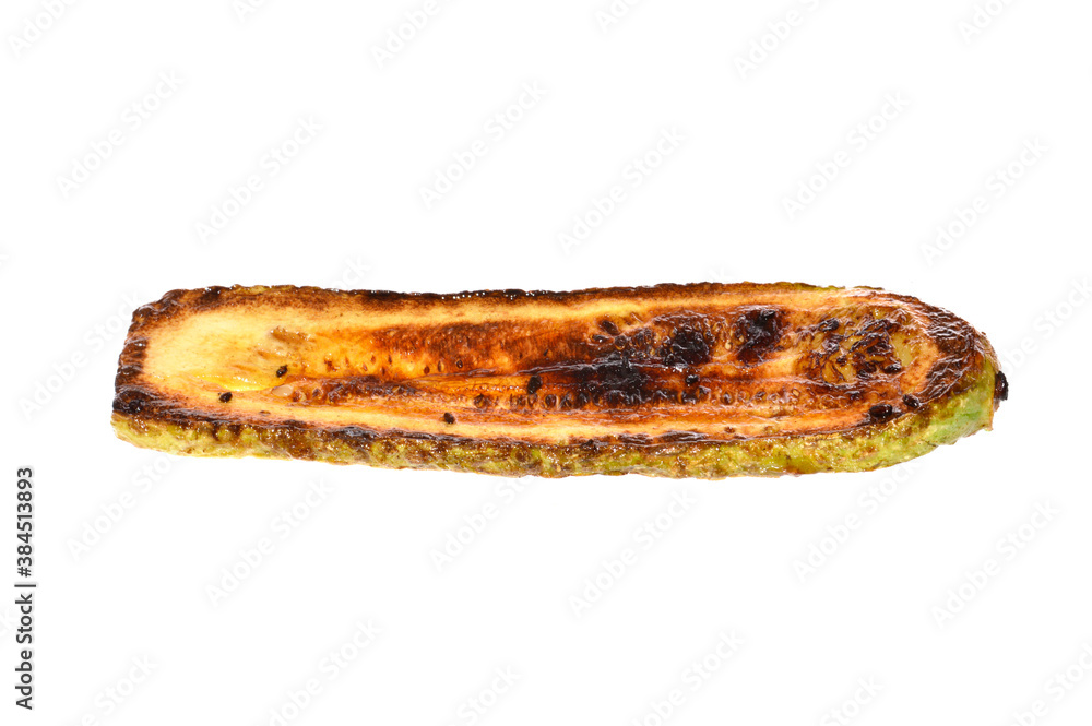 fried vegetable marrow isolated on white background fried vegetable marrow isolated on white background