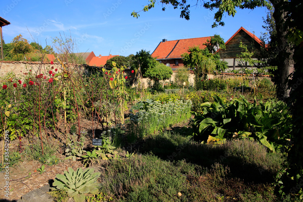 Monastery Druebeck, Monastery garden, Saxony-Anhalt, Germany, Europe Monastery Druebeck, Monastery garden, Saxony-Anhalt, Germany, Europe