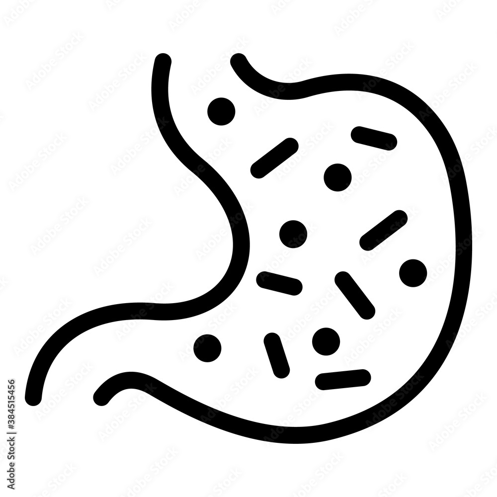 Stomach probiotics icon. Outline stomach probiotics vector icon for web design isolated on white background Stomach probiotics icon. Outline stomach probiotics vector icon for web design isolated on white background