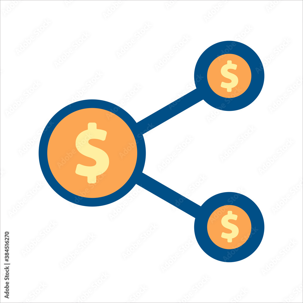 connection dot icon vector. connection dot with money icon .flat design style icon vector concept connection dot icon vector. connection dot with money icon .flat design style icon vector concept