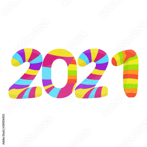 Happy New Year 2021 Colorful shapes new year background