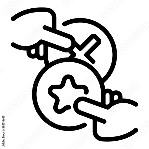 Exchange product review icon. Outline exchange product review vector icon for web design isolated on white background