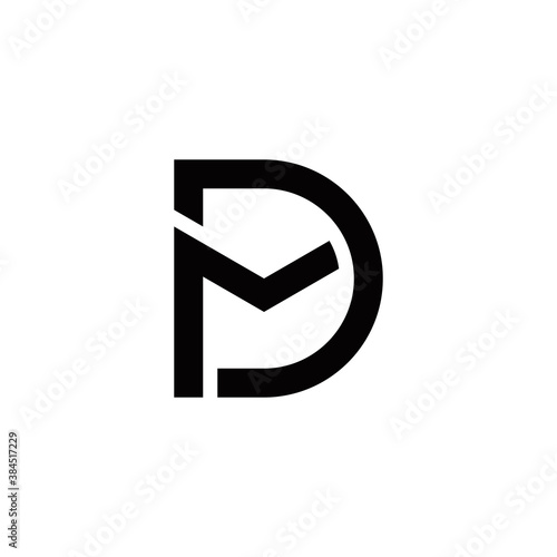 d m dm md initial logo design vector graphic idea creative