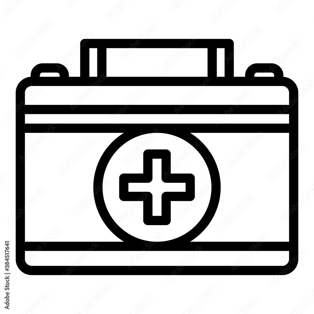 Rescue first aid kit icon. Outline rescue first aid kit vector icon for web design isolated on white background Rescue first aid kit icon. Outline rescue first aid kit vector icon for web design isolated on white background