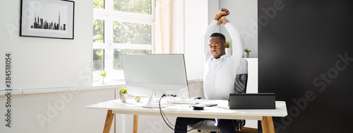 Quadro em tela Office Stretch Exercise At Work