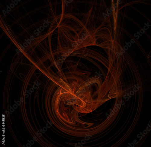 3D visualization and isolated abstract fractal on a black background. The abstract computer is generated by a fractal design. creative background