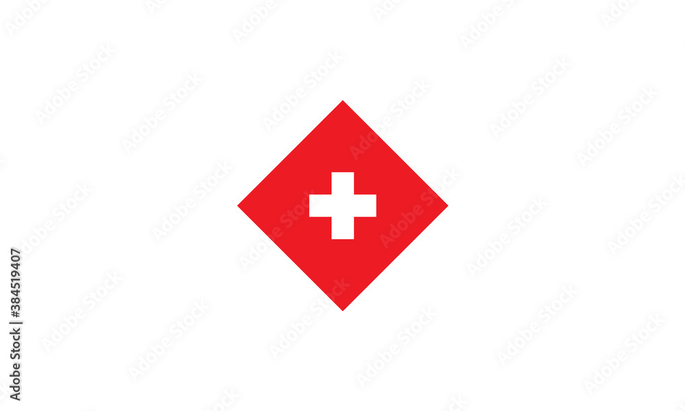 Switzerland flag diamond vector illustration Switzerland flag diamond vector illustration