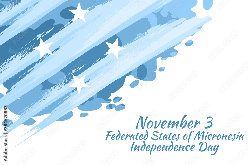 November 3, Independence Day of Federated States of Micronesia vector illustration. Suitable for greeting card, poster and banner.
