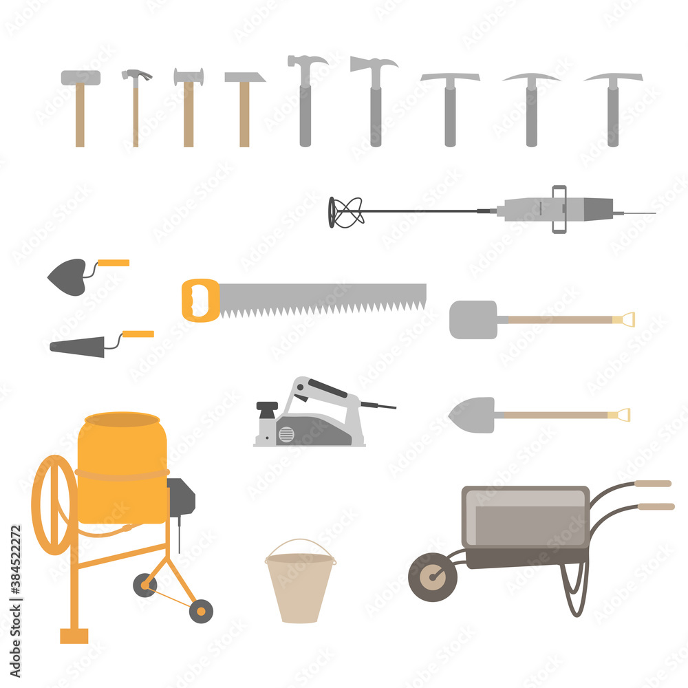 Obraz premium Building tools in vector