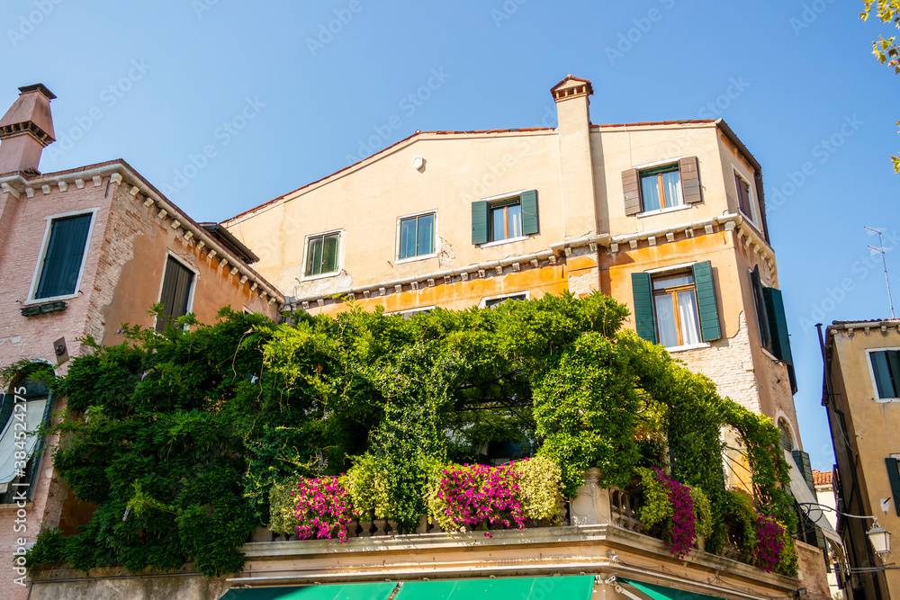 View on a house with garden terrace in Venice - Italy