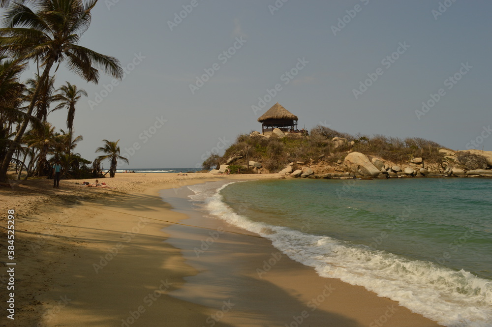 The stunning beaches and mountains of Parque Nacional Natural Tayrona in Santa Marta region of Colombia The stunning beaches and mountains of Parque Nacional Natural Tayrona in Santa Marta region of Colombia