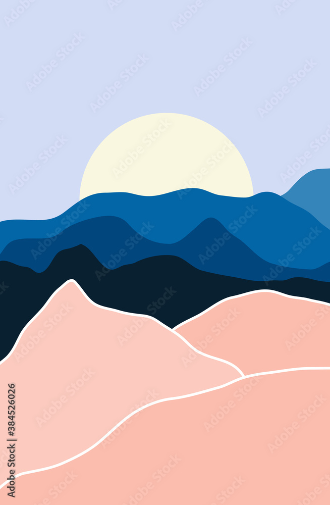 Abstract landscape illustration Minimalist style Abstract image Abstract landscape illustration Minimalist style Abstract image