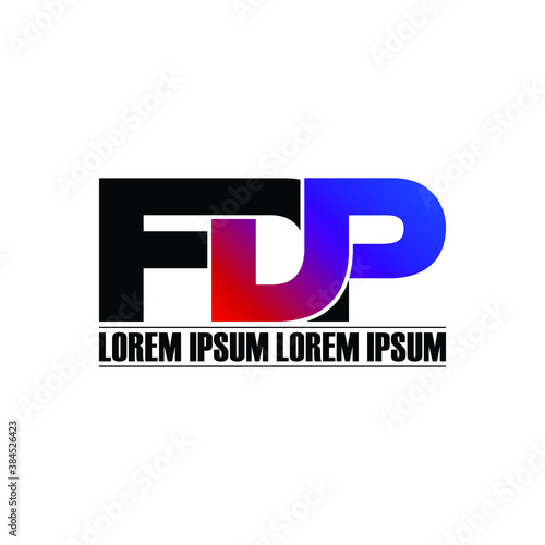 FDP letter monogram logo design vector