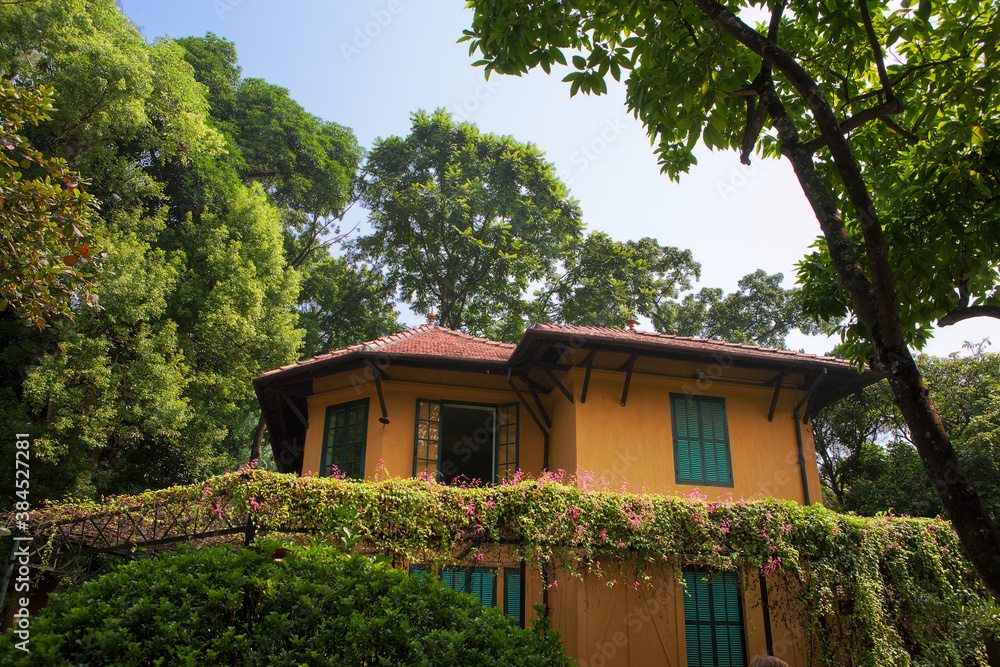 The house in the grounds of the Presidential Palace, where Ho Chi Minh lived and worked from 1954 to 1958, Hanoi, Vietnam The house in the grounds of the Presidential Palace, where Ho Chi Minh lived and worked from 1954 to 1958, Hanoi, Vietnam