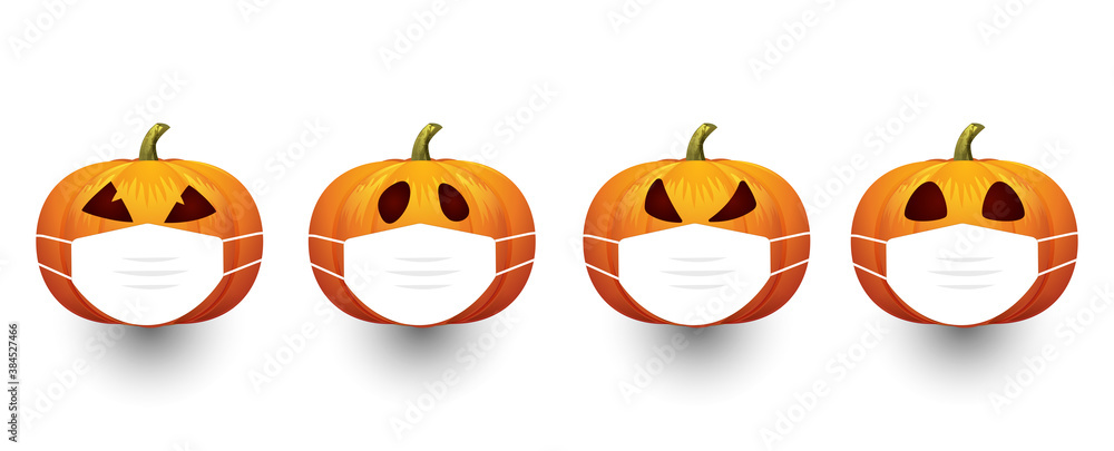 Halloween 2020, Pumpkin with Face Mask Halloween 2020, Pumpkin with Face Mask