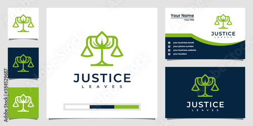 Creative justice leaves logo inspiration and business card